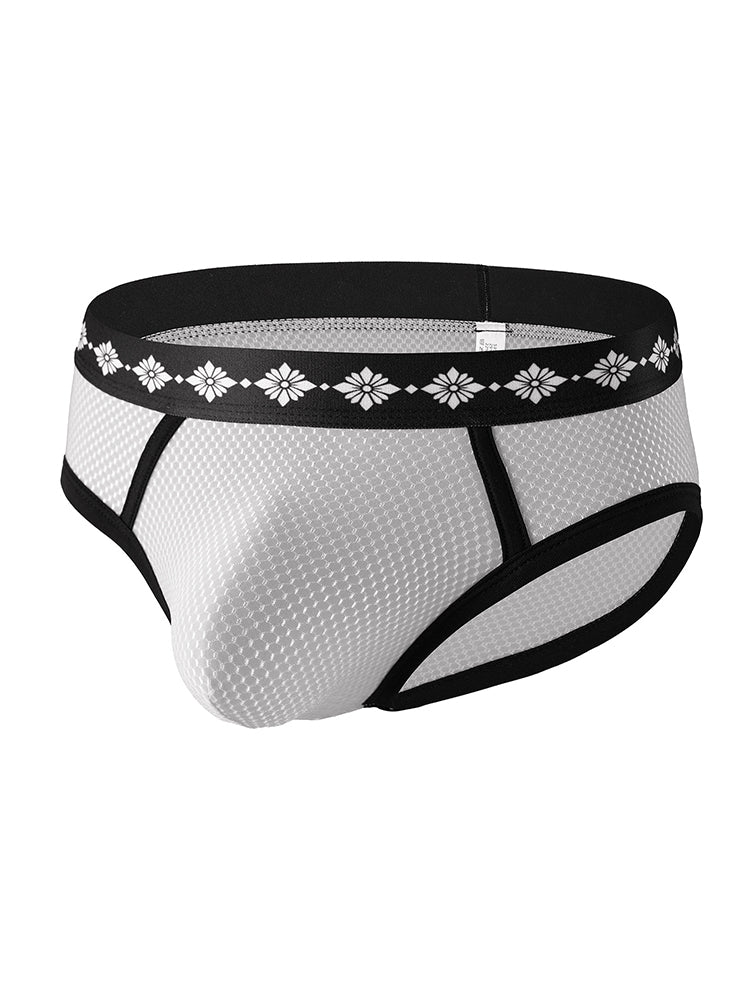 ORLVS Men's 3-Pack Mesh Briefs with Low-Rise Cut and Tight Fit
