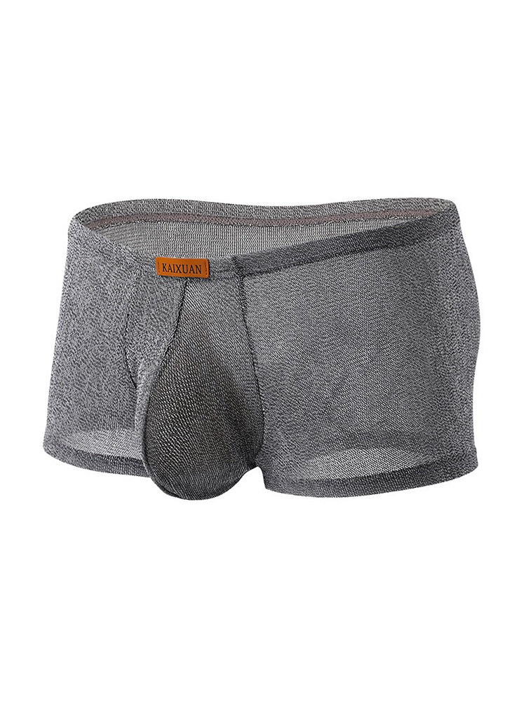 ORLVS Men's 3-Pack Separate Pouch Trunks with Scale Pattern and Mesh