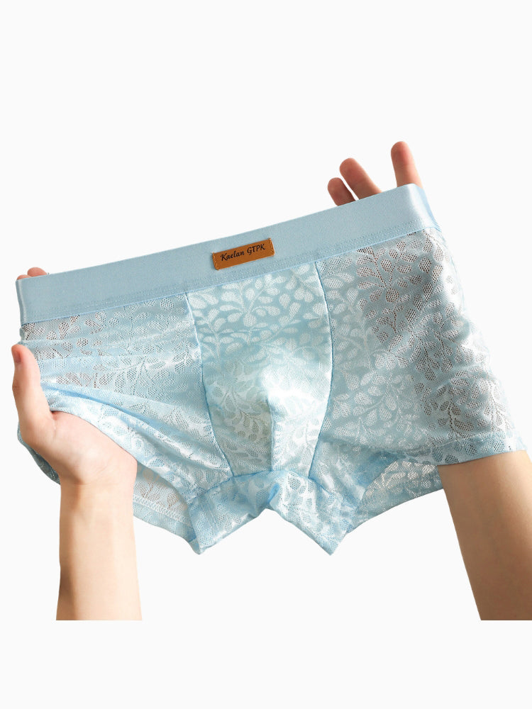 ORLVS Men's 5-Pack Lace Print Trunks with Large Pouch and Mid-Rise Cut
