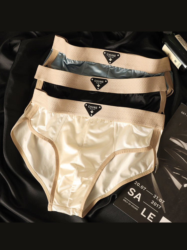 ORLVS Men's 5-Pack Satin Pouch Briefs with U-Shaped Design