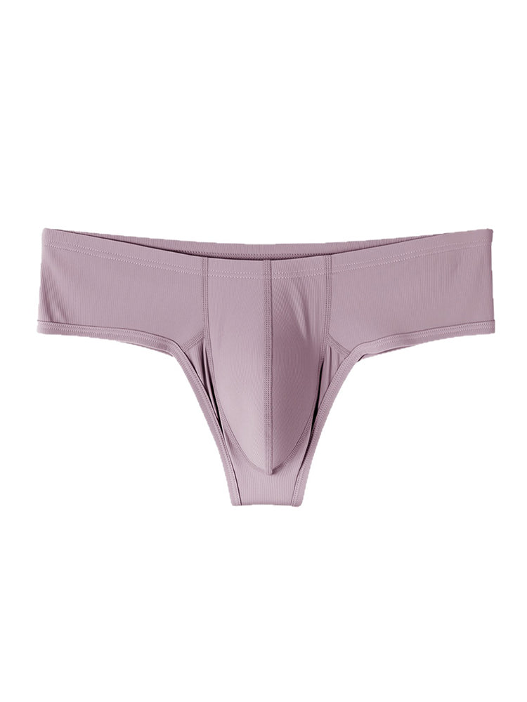 ORLVS Men's 3-Pack Half Coverage Briefs with Ribbed Texture and Large Pouch