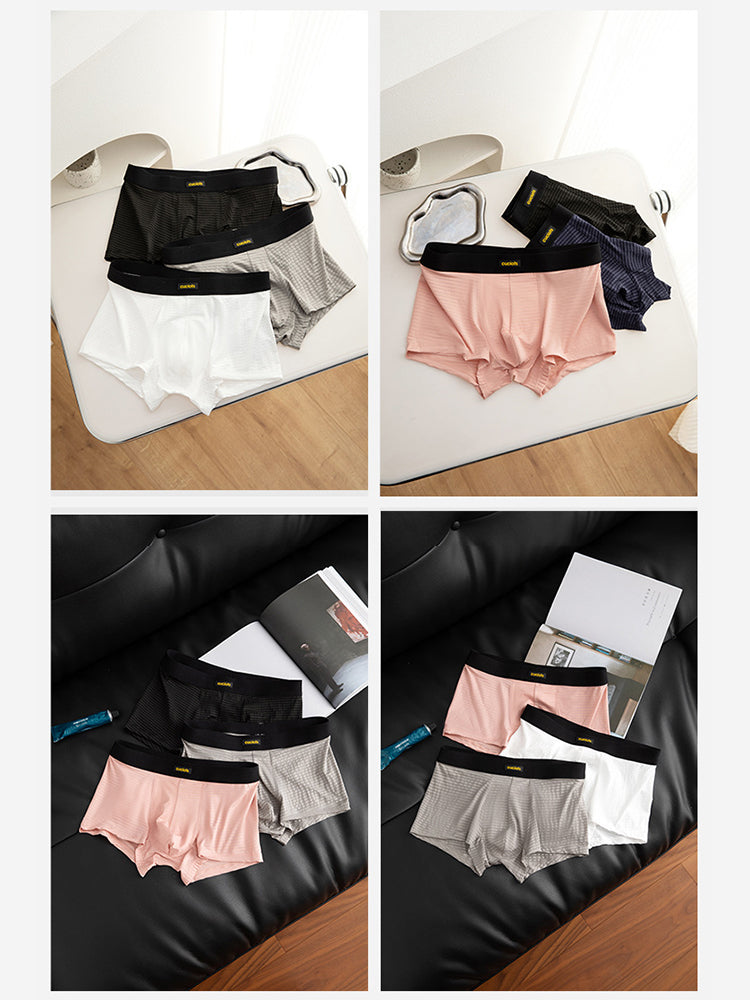 Orlvs-underwear-3 Pack Men's Ice Silk Lightweight Cool Breathable 3D Pouch Trunks-gay-underwear