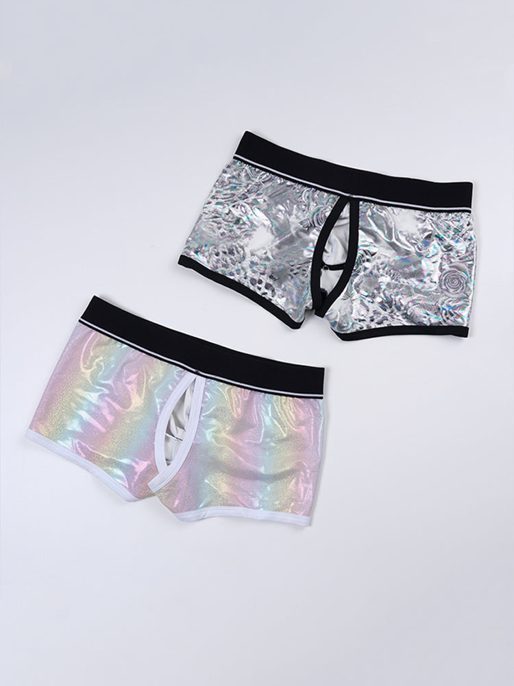 Orlvs-underwear-2 Pack Men's Front & Back Open 3D Pouch Trunks-gay-underwear