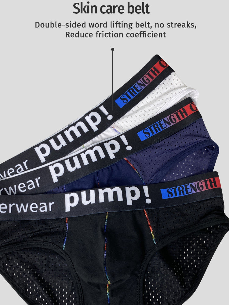 ORLVS UNDERWEARMen's Mesh Briefs With Colorful Spliced Lines| GAY UNDERWEAR