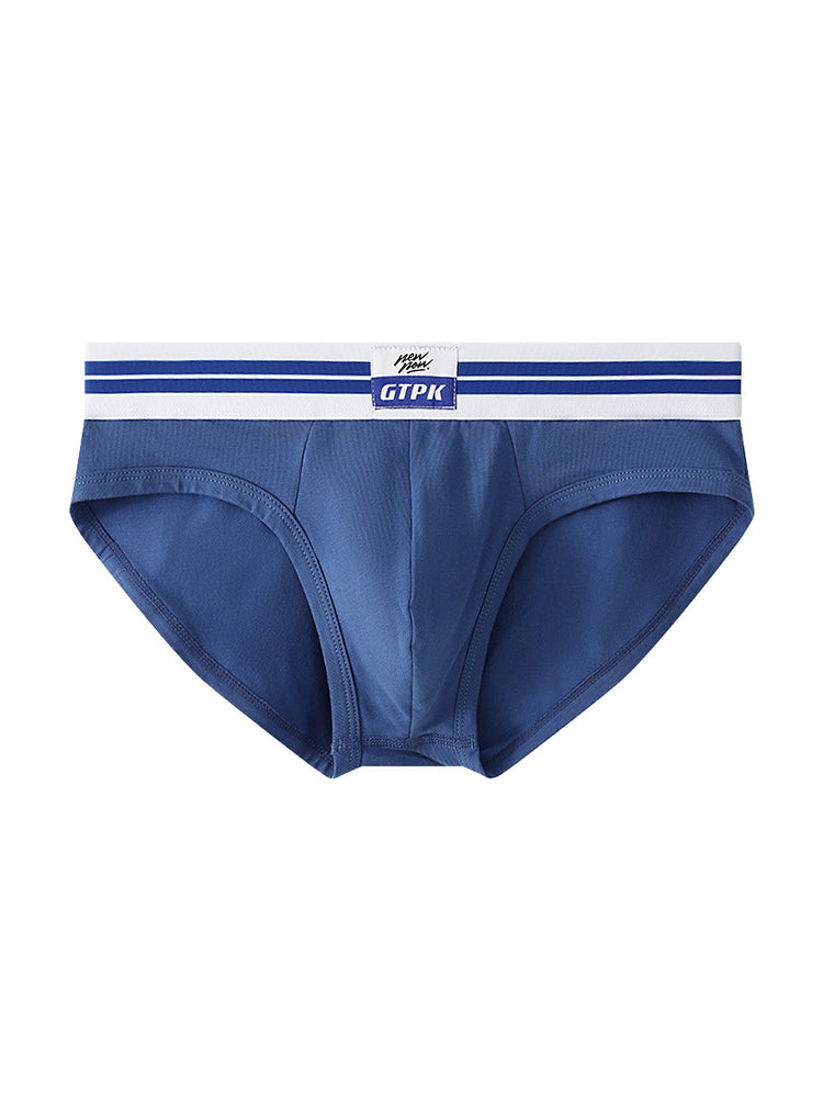 ORLVS Men's 5-Pack Combed Cotton Briefs with Mesh Pouch and Wide Printed Waistband