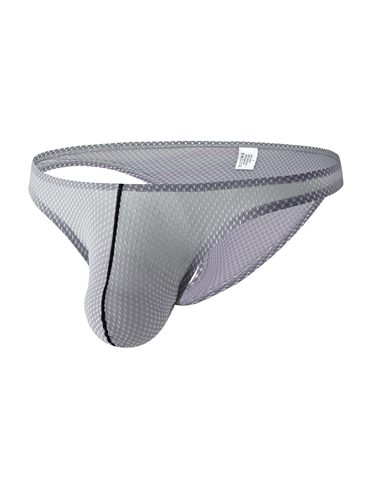 ORLVS Men's 3-Pack Low Rise Thongs with Mesh Body
