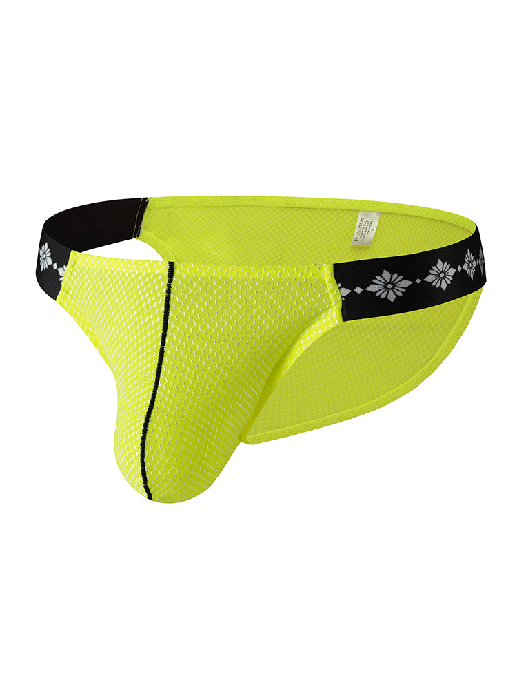 ORLVS Men's 3-Pack Low Rise Bikini Underwear with Mesh and Side-Printed Waistband
