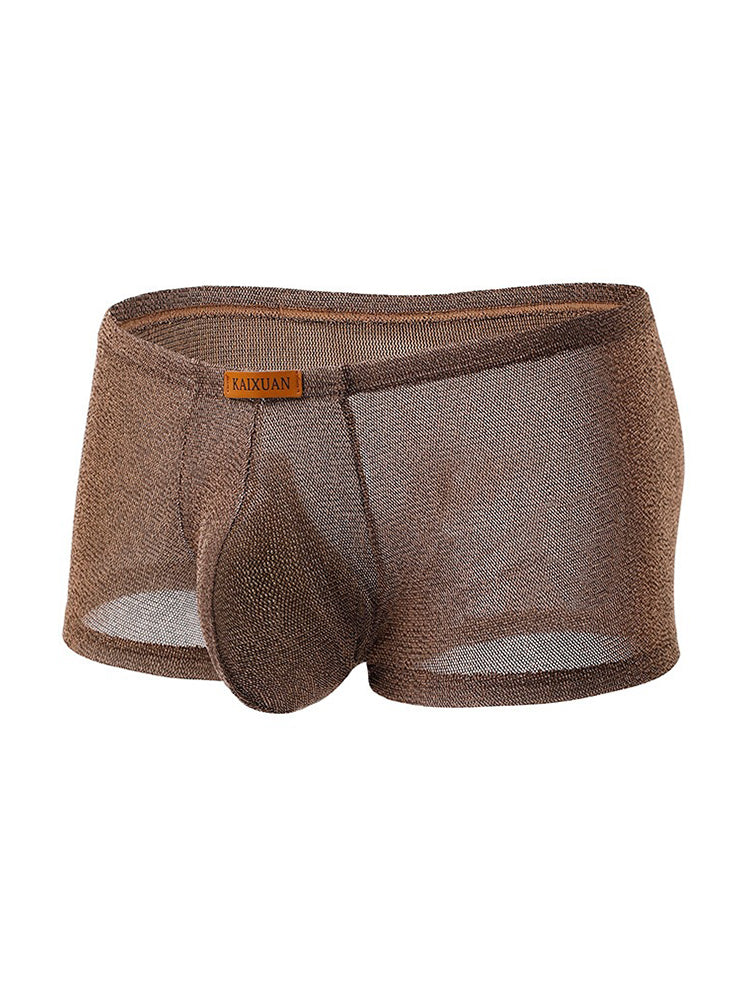 ORLVS Men's 3-Pack Separate Pouch Trunks with Scale Pattern and Mesh