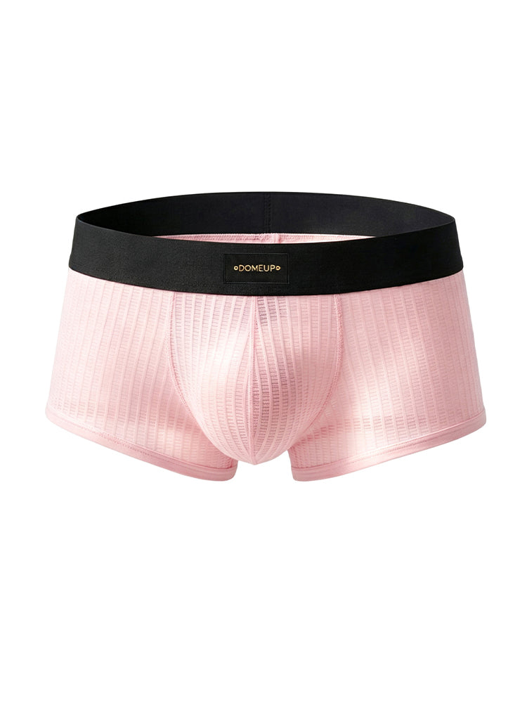 ORLVS Men's Striped Trunks with U-Pouch and Mid-Rise