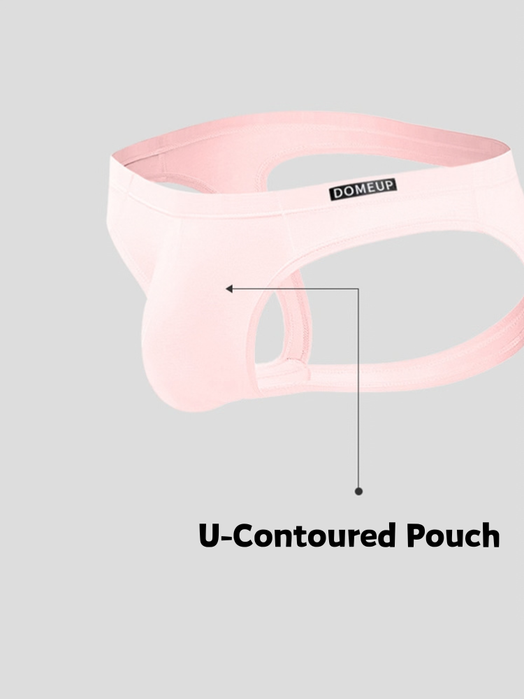 ORLVS Men's 2-Pack Pouch Jockstraps with U-Pouch and Hollow Side Cutouts