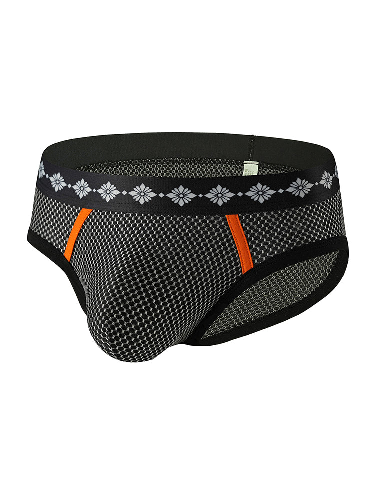 ORLVS Men's 3-Pack Mesh Briefs with Low-Rise Cut and Tight Fit