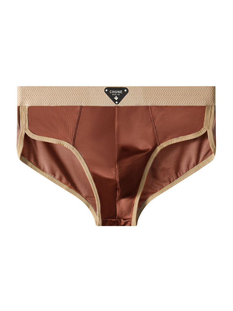 ORLVS Men's 5-Pack Satin Pouch Briefs with U-Shaped Design