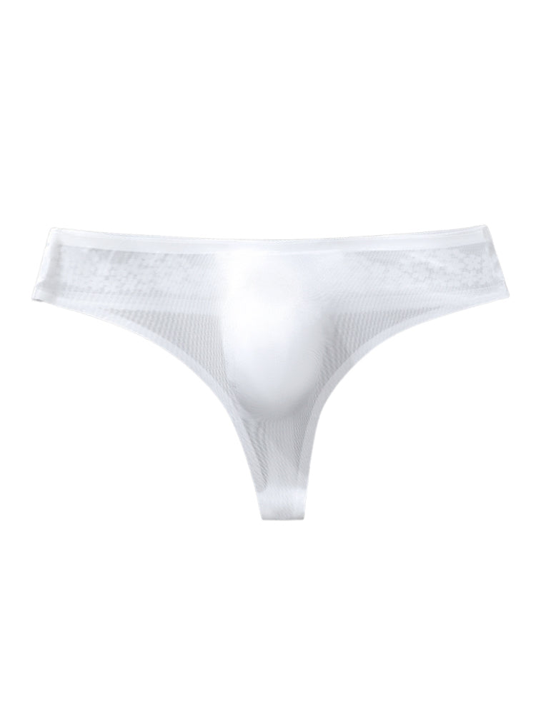 ORLVS Men's 5-Pack Low-Rise Lace Bikini Underwear with Floral Waistband and Mesh Body
