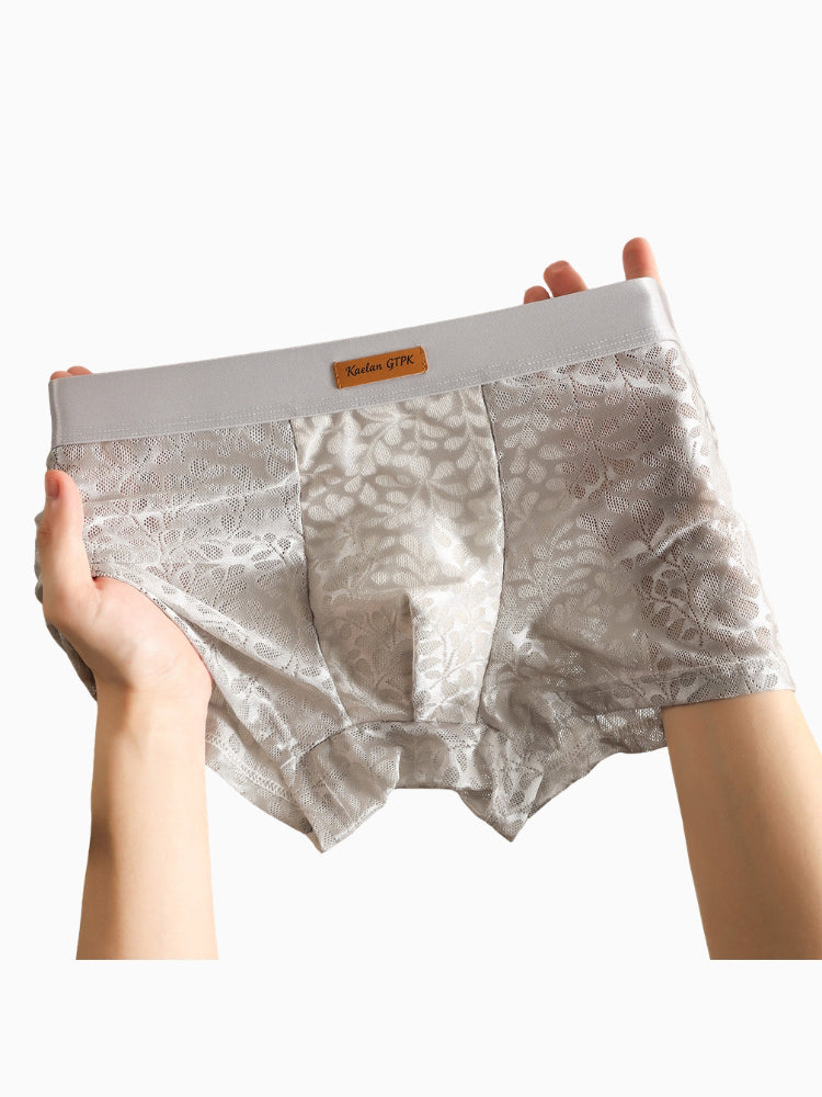ORLVS Men's 5-Pack Lace Print Trunks with Large Pouch and Mid-Rise Cut