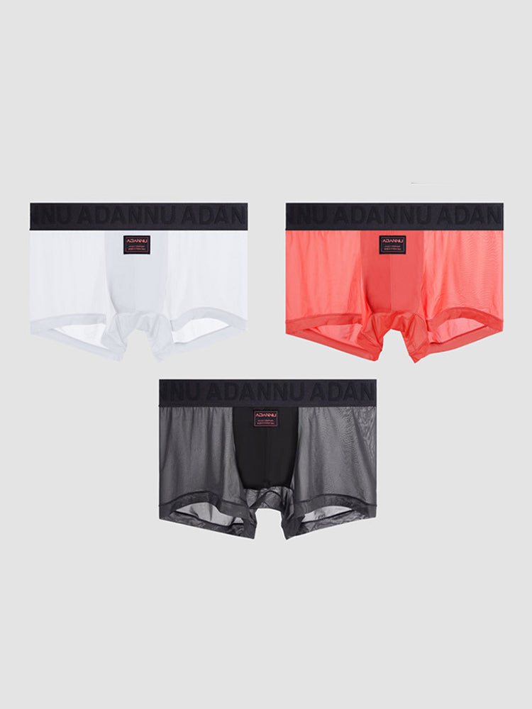 ORLVS Men's 2-Pack Lightweight Trunks with U-Pouch and Mesh Back