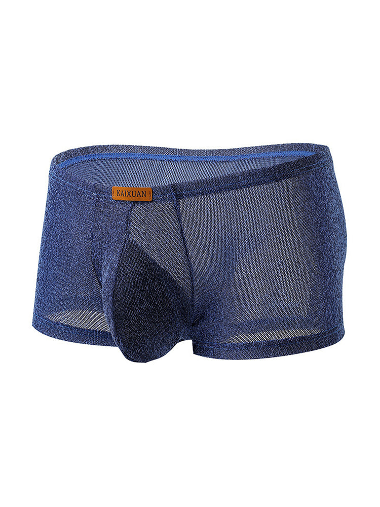 ORLVS Men's 3-Pack Separate Pouch Trunks with Scale Pattern and Mesh