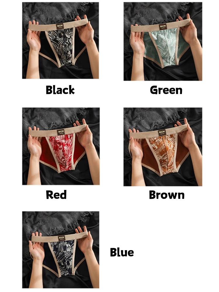 ORLVS Men's 5-Pack High Cut Briefs with 3D Pouch and Print