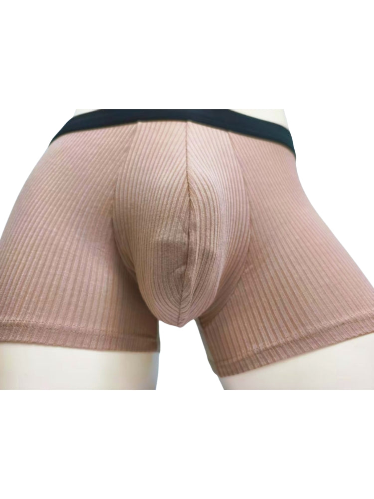 Orlvs-underwear-3 Pack Men's Double Layer Modal Large Pouch Solid Breathable Trunks-gay-underwear