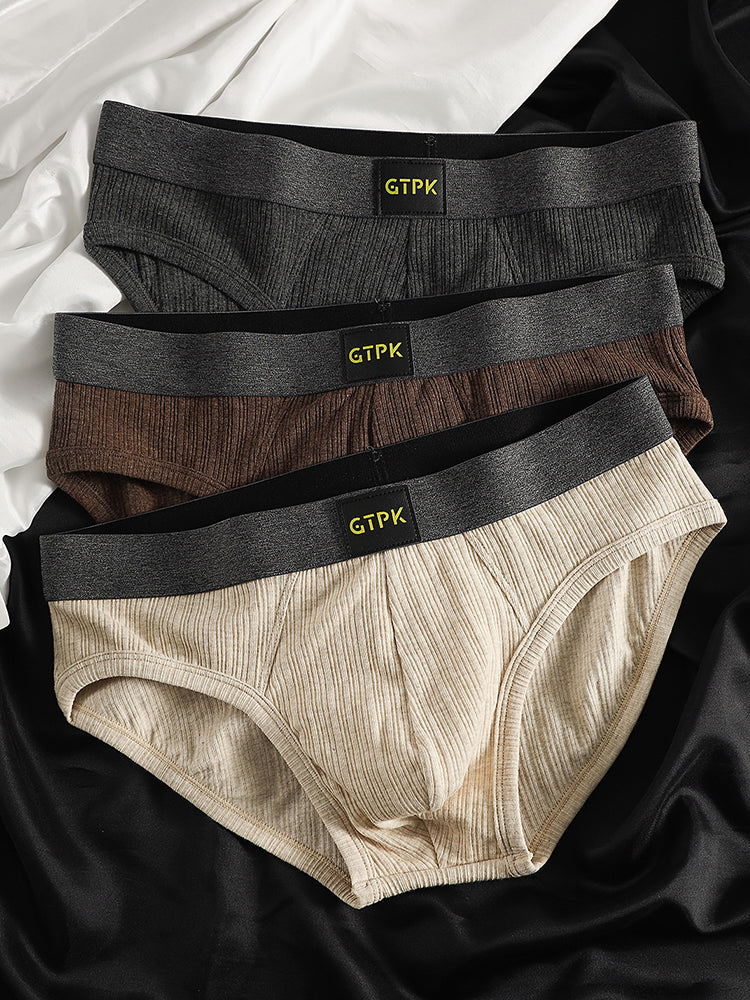 ORLVS Men's 4-Pack Cotton Mesh Pouch Briefs with Wide Waistband