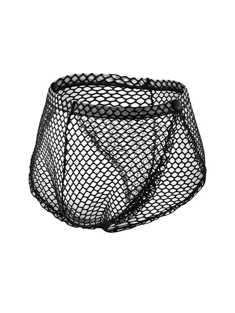 Orlvs-underwear-2 Pack Men's Mesh Breathable Button Side Opening Trunks-gay-underwear