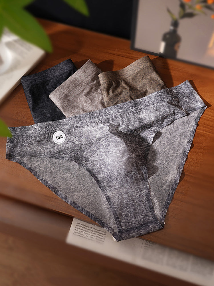 Orlvs-underwear-4 Pack Men's Ice Silk Cool 10A Antibacterial Print Seamless Breathable Briefs-gay-underwear