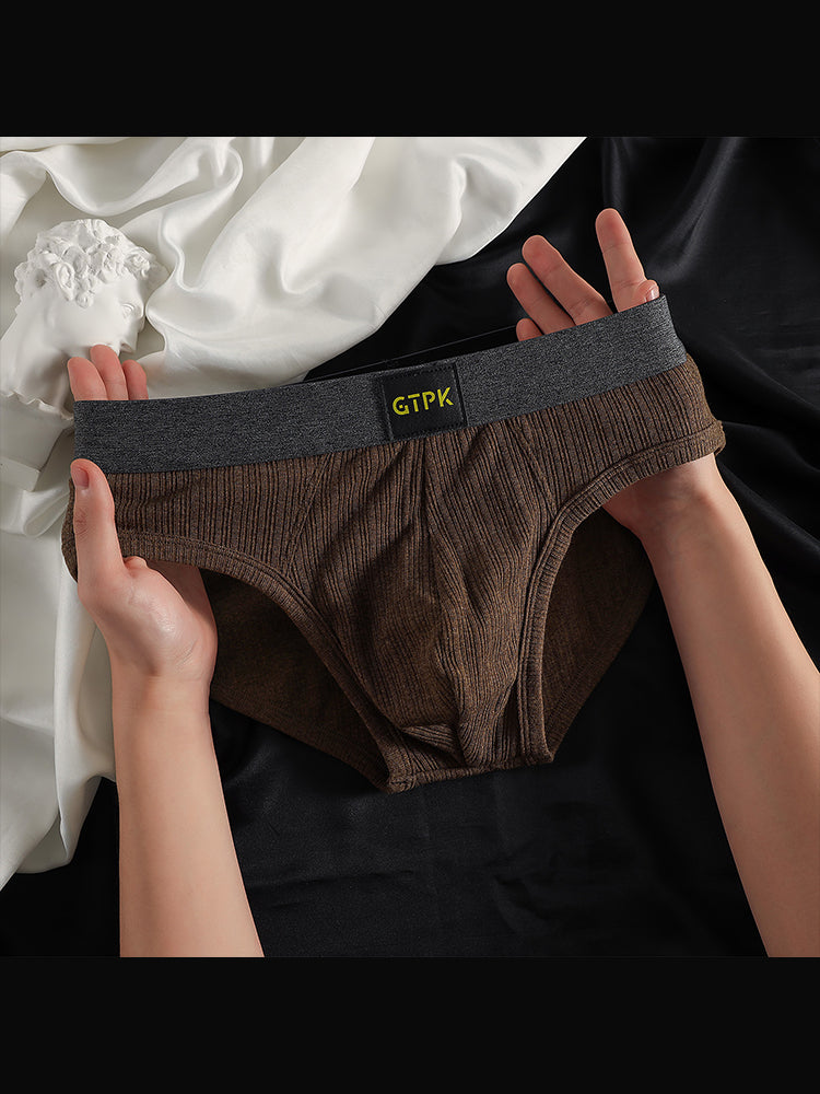ORLVS Men's 4-Pack Cotton Mesh Pouch Briefs with Wide Waistband