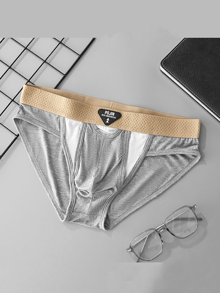 Orlvs-underwear-2 Pack Men's 3D Pouch High Elastic Breathable Solid Briefs-gay-underwear
