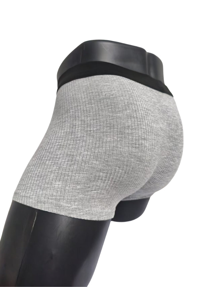 Orlvs-underwear-3 Pack Men's Double Layer Modal Large Pouch Solid Breathable Trunks-gay-underwear
