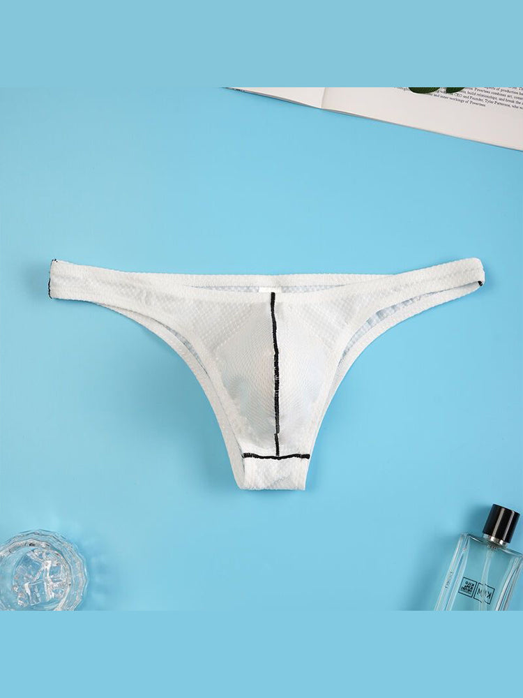 ORLVS Men's 3-Pack Low Rise Thongs with Mesh Body