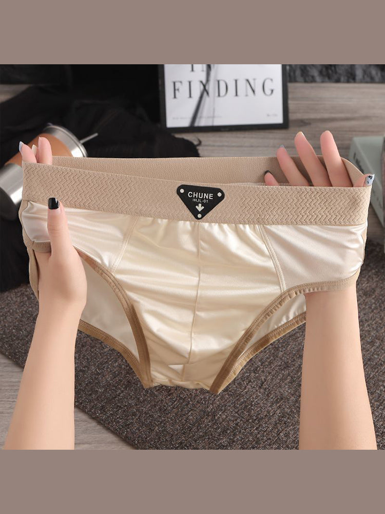 ORLVS Men's 5-Pack Satin Pouch Briefs with U-Shaped Design