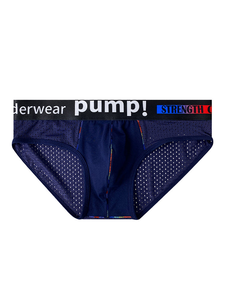 ORLVS UNDERWEARMen's Mesh Briefs With Colorful Spliced Lines| GAY UNDERWEAR
