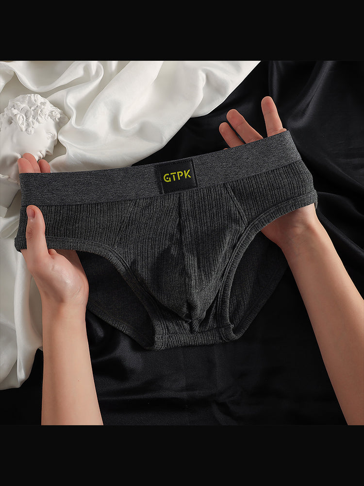 ORLVS Men's 4-Pack Cotton Mesh Pouch Briefs with Wide Waistband