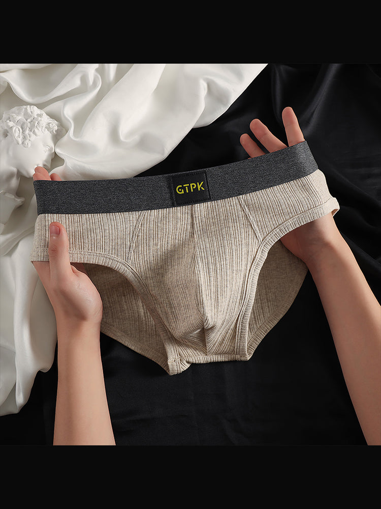 ORLVS Men's 4-Pack Cotton Mesh Pouch Briefs with Wide Waistband