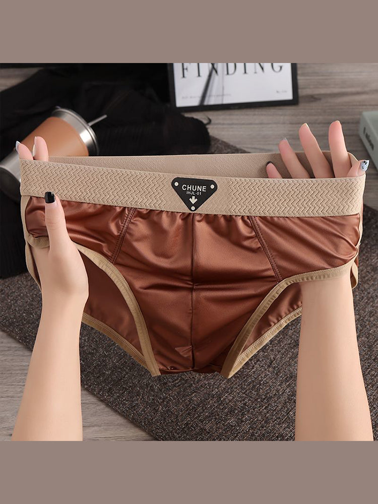 ORLVS Men's 5-Pack Satin Pouch Briefs with U-Shaped Design