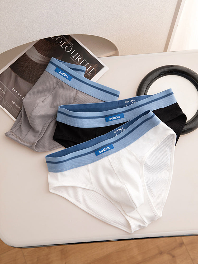 Orlvs-underwear-3 Pack Men's Comfort Cotton Stretchy Breathable Antibacterial Briefs-gay-underwear