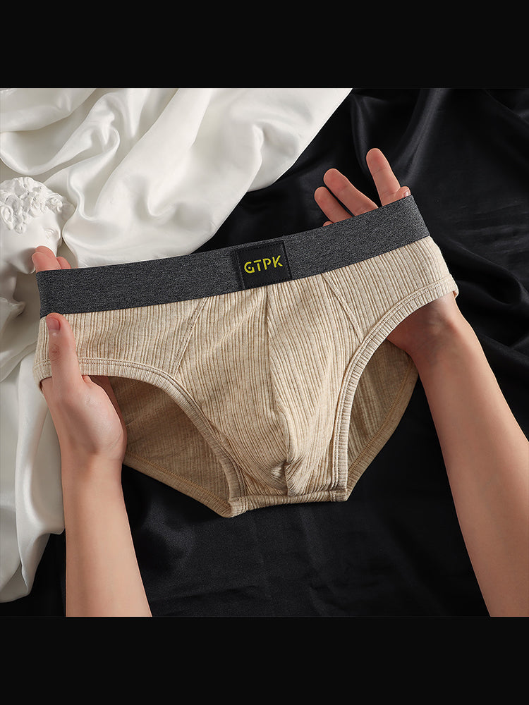 ORLVS Men's 4-Pack Cotton Mesh Pouch Briefs with Wide Waistband