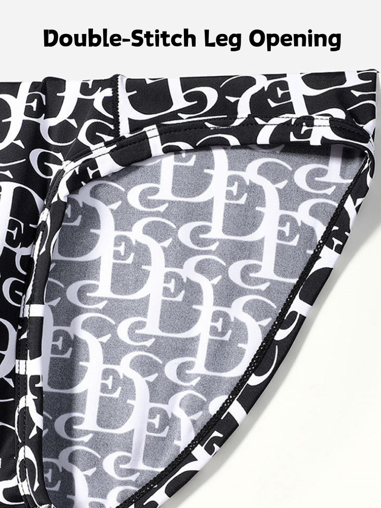 Orlvs-underwear-4 Pack Men's Print Ice Silk Cool Fashion Eye-Catching Briefs-gay-underwear