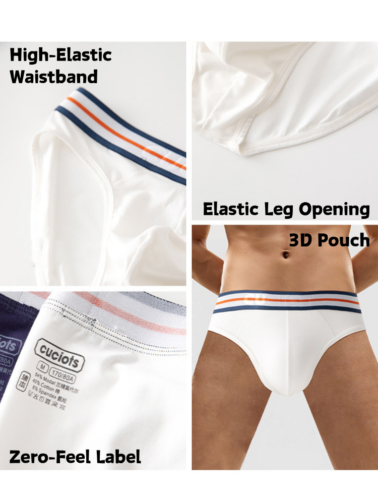 Orlvs-underwear-2 Pack Men's U-Pouch Breathable Solid Antibacterial Modal Briefs-gay-underwear