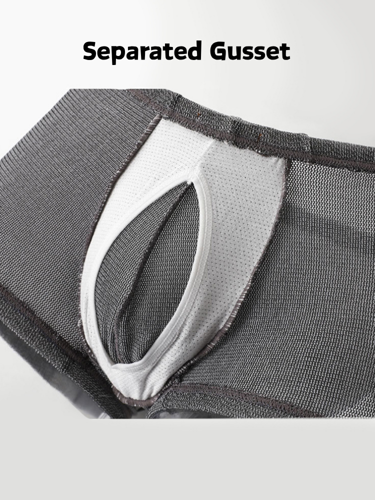ORLVS Men's 3-Pack Separate Pouch Trunks with Scale Pattern and Mesh