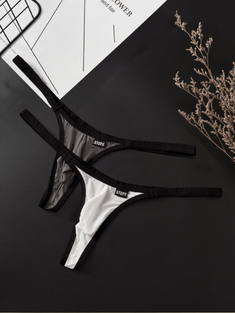 ORLVS Men's 4-Pack Contoured Pouch Thongs in Low-Rise Polyamide Blend