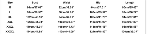 size chart of Glossy Zipper Singlet