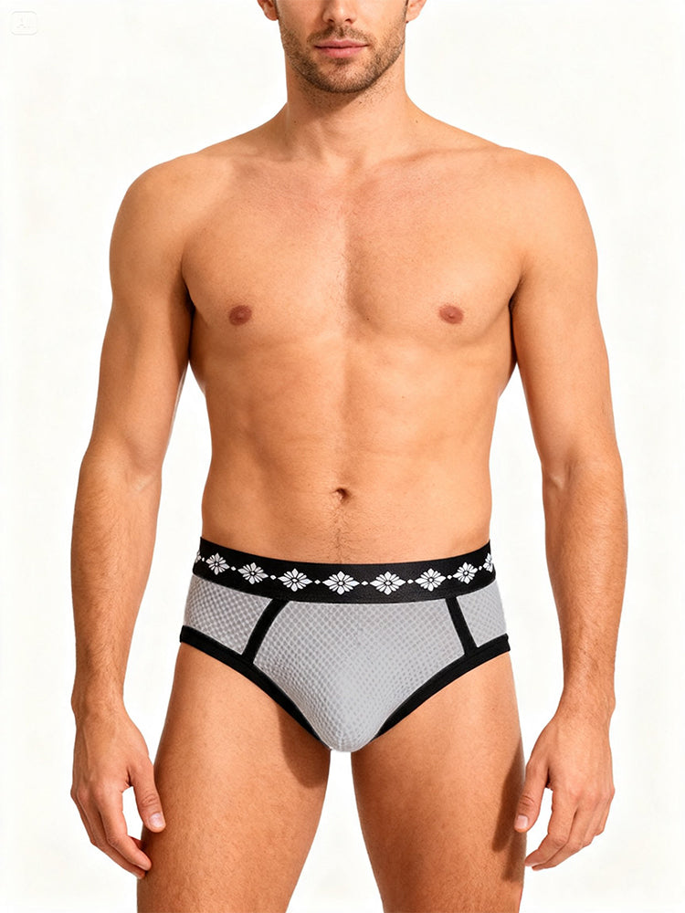 ORLVS Men's 3-Pack Mesh Briefs with Low-Rise Cut and Tight Fit