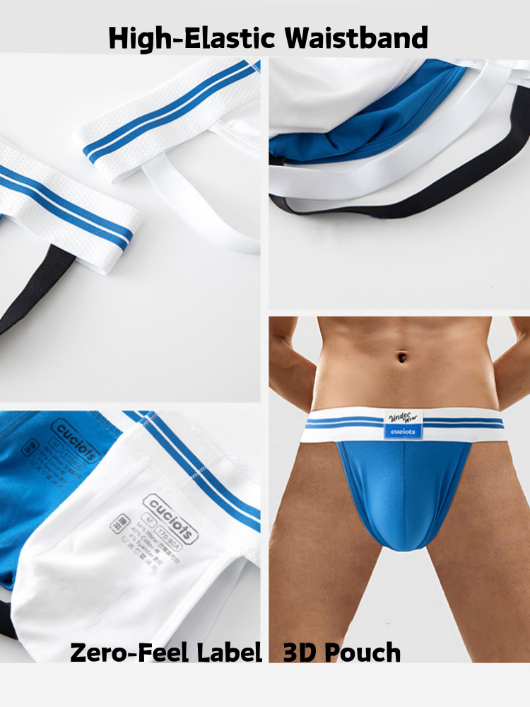 ORLVS Men's 2-Pack Modal Cotton Jockstraps with U-Shaped Pouch