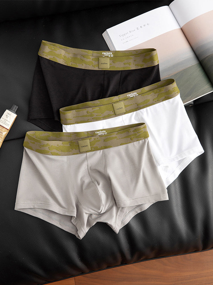 Orlvs-underwear-3 Pack Men's Modal 7A Antibacterial Moisture Wicking Quick Dry U-Pouch Trunks-gay-underwear