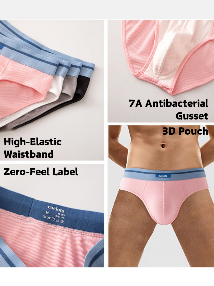 Orlvs-underwear-3 Pack Men's Comfort Cotton Stretchy Breathable Antibacterial Briefs-gay-underwear