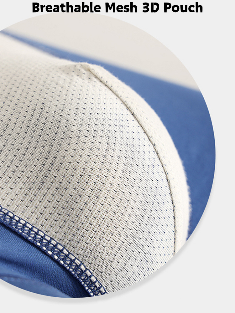 ORLVS Men's 5-Pack Combed Cotton Briefs with Mesh Pouch and Wide Printed Waistband