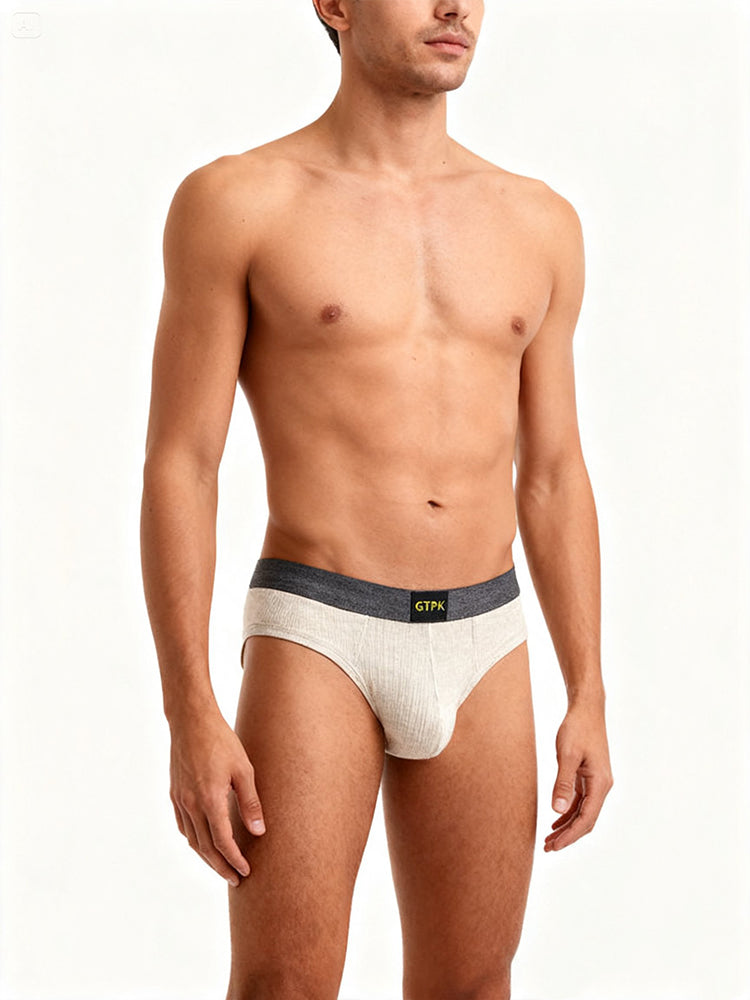 ORLVS Men's 4-Pack Cotton Mesh Pouch Briefs with Wide Waistband