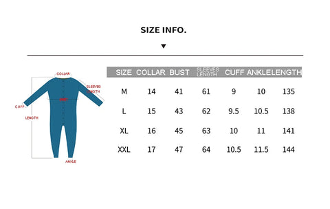 size chart of Yes. Daddy Men Onesie Pajamas - ORLVS