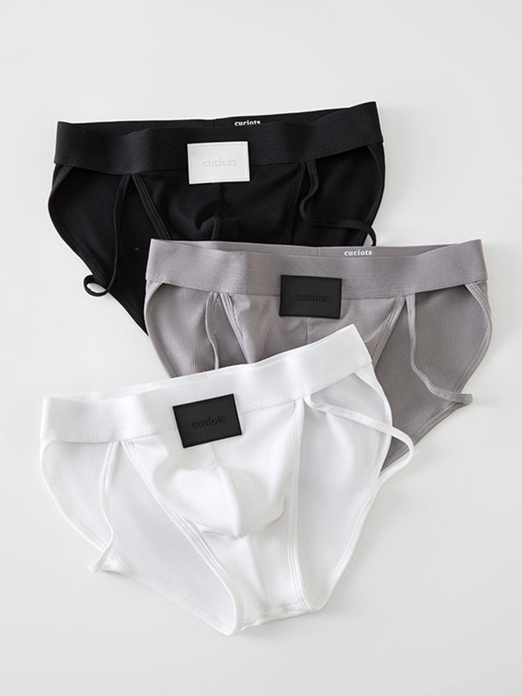 ORLVS Men's 2-Pack High Cut Cotton Briefs with 3D Pouch