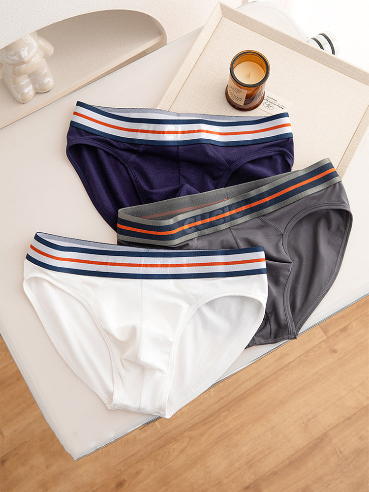 Orlvs-underwear-2 Pack Men's U-Pouch Breathable Solid Antibacterial Modal Briefs-gay-underwear